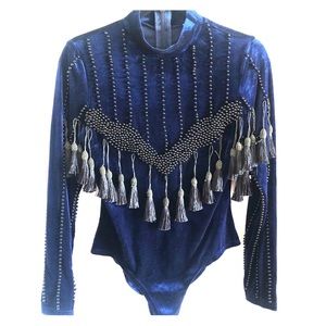NWOT Nasty Gal Velvet Bodysuit ( 6 )